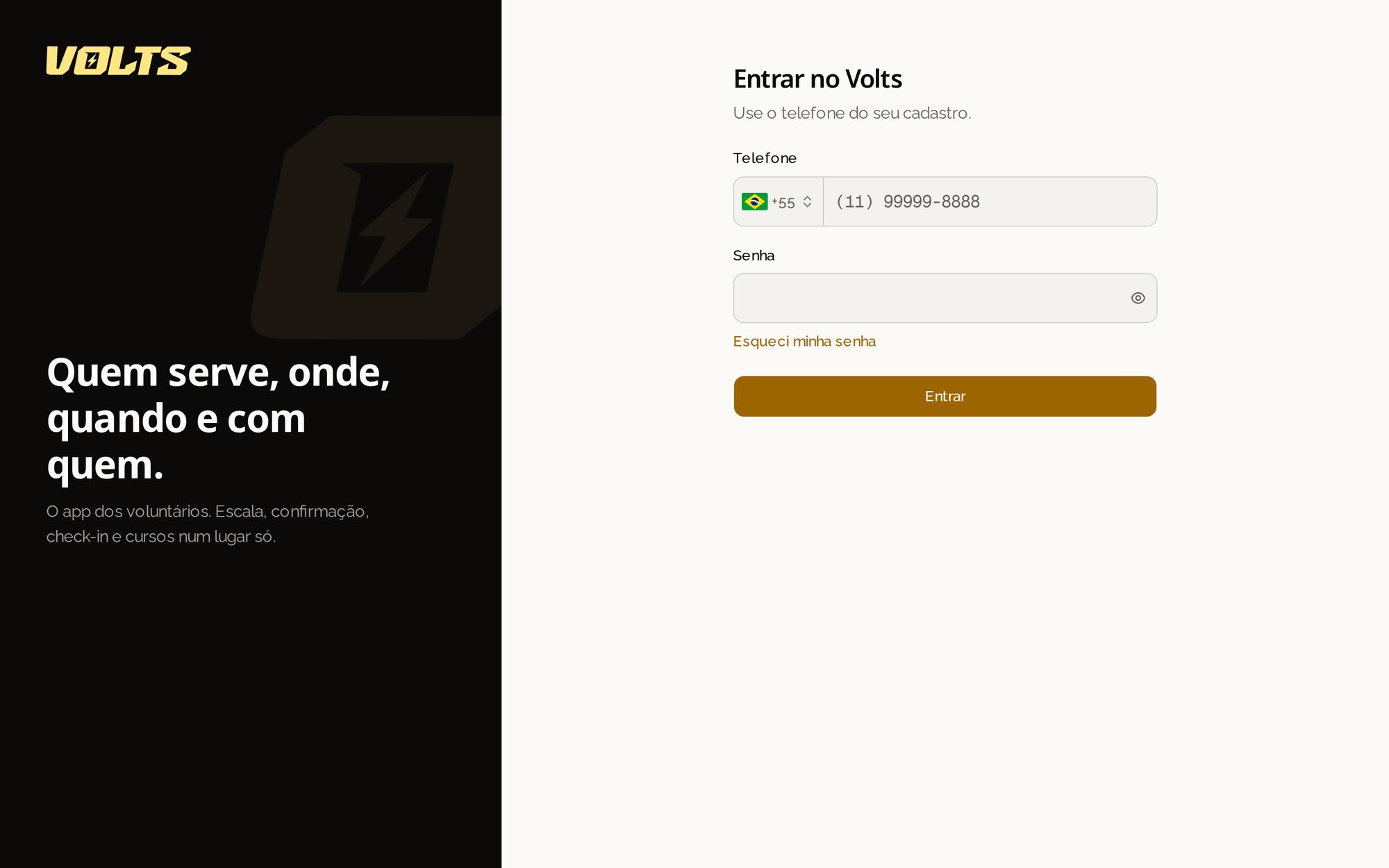 Tela de login