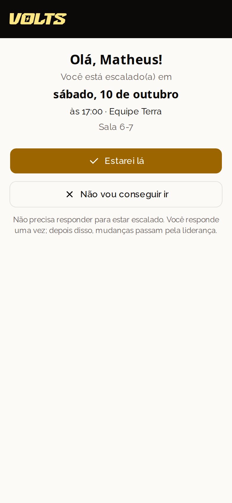 Confirmar escala no celular