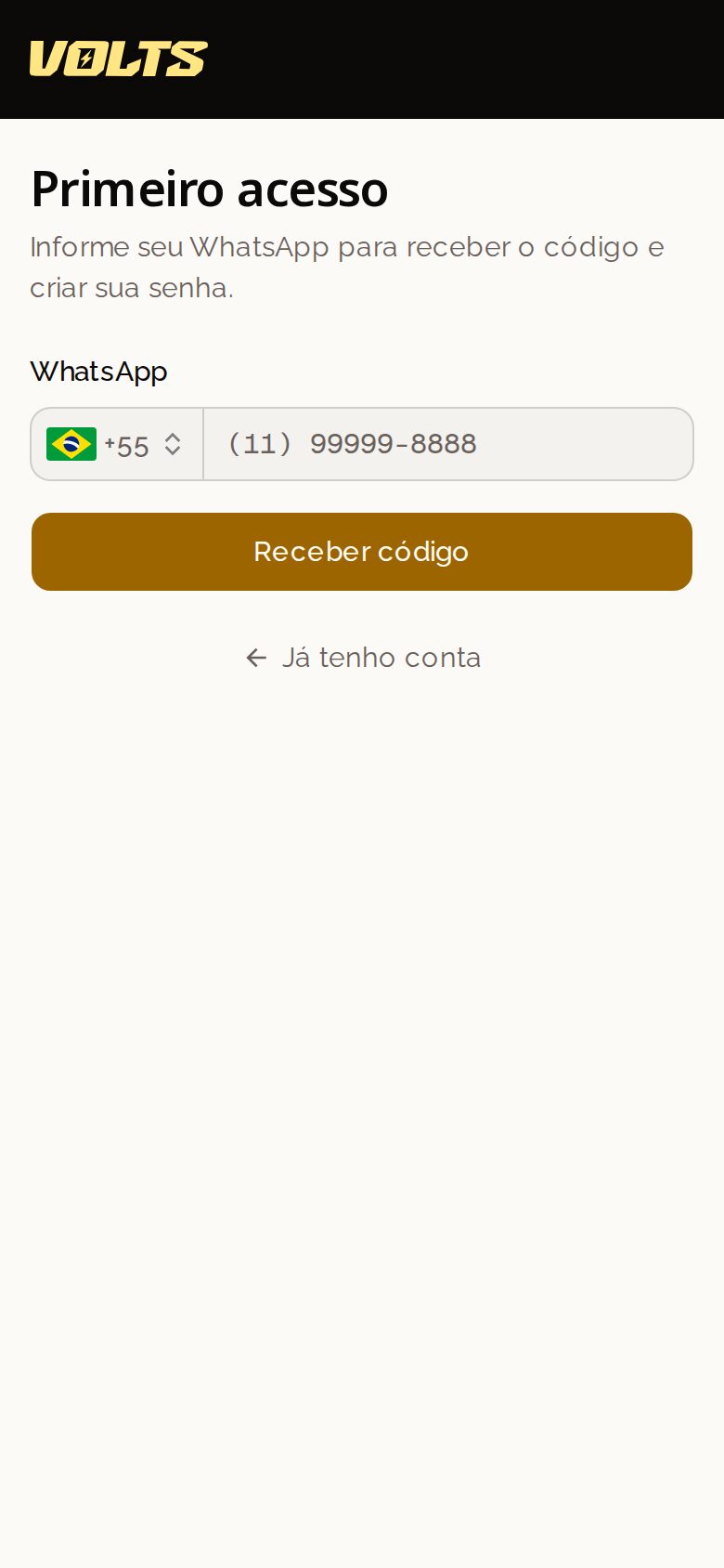 Primeiro acesso